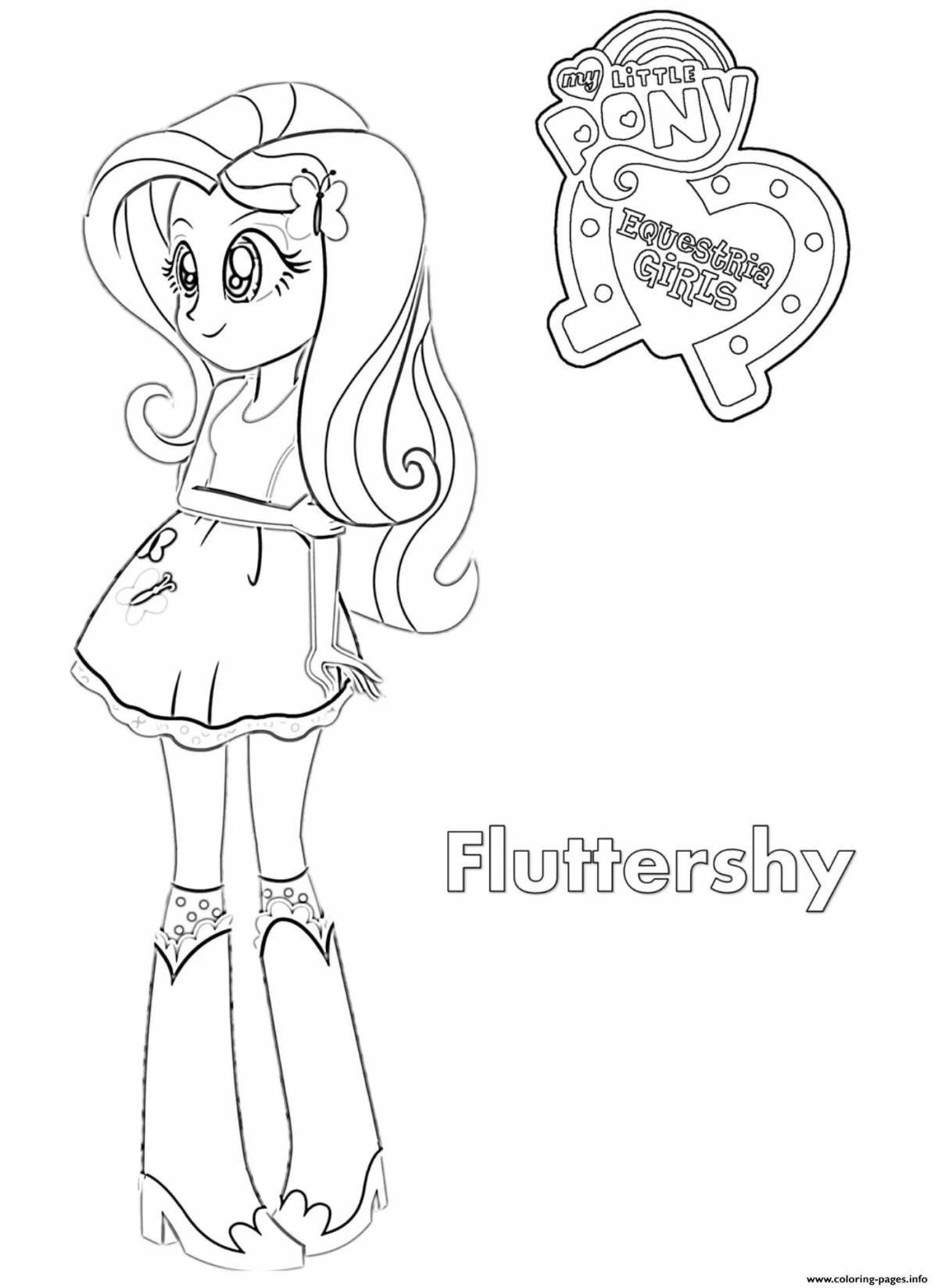 Radiant coloring page fluttershy man