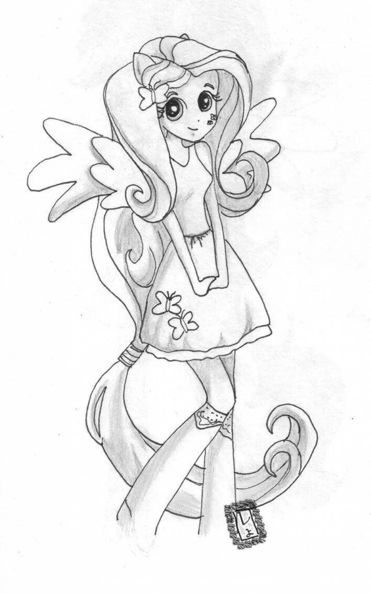 Beautiful fluttershy coloring book