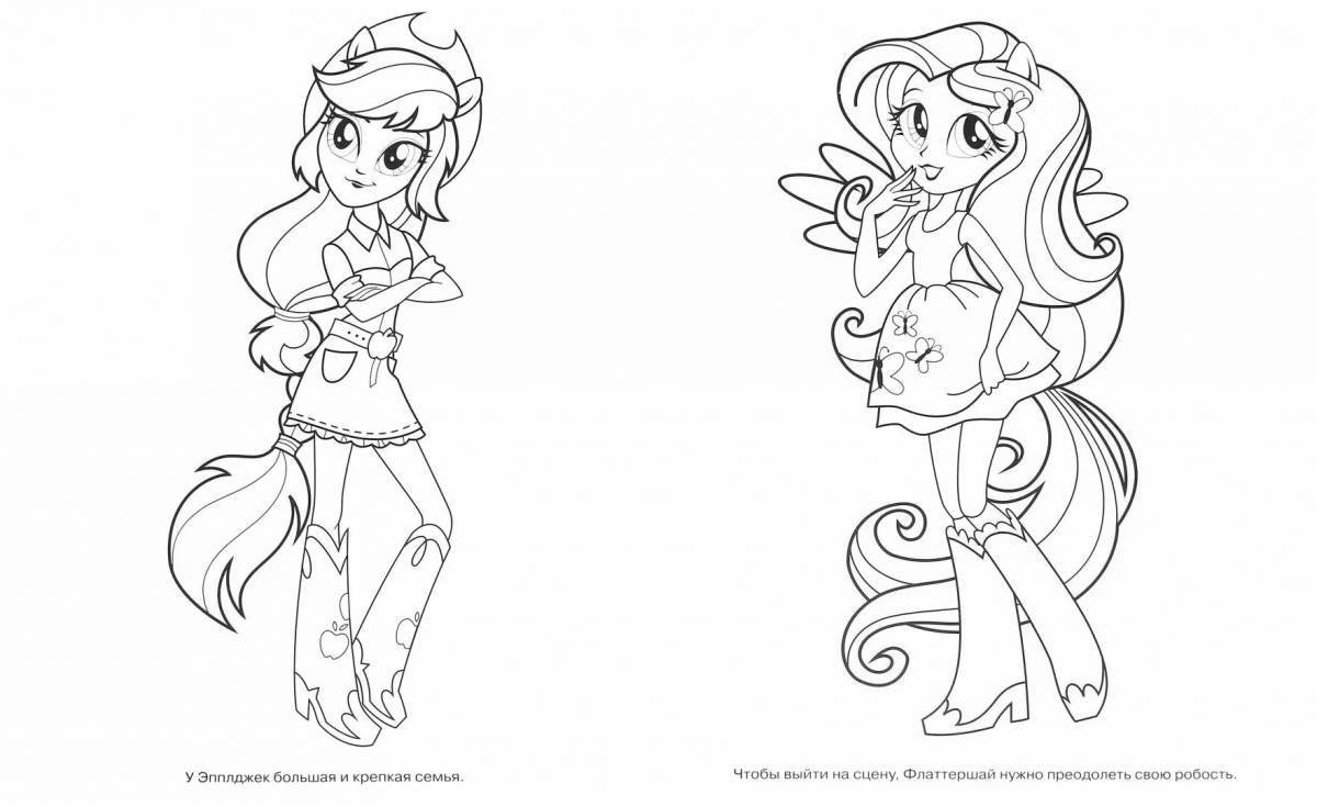 Bright fluttershy man coloring book