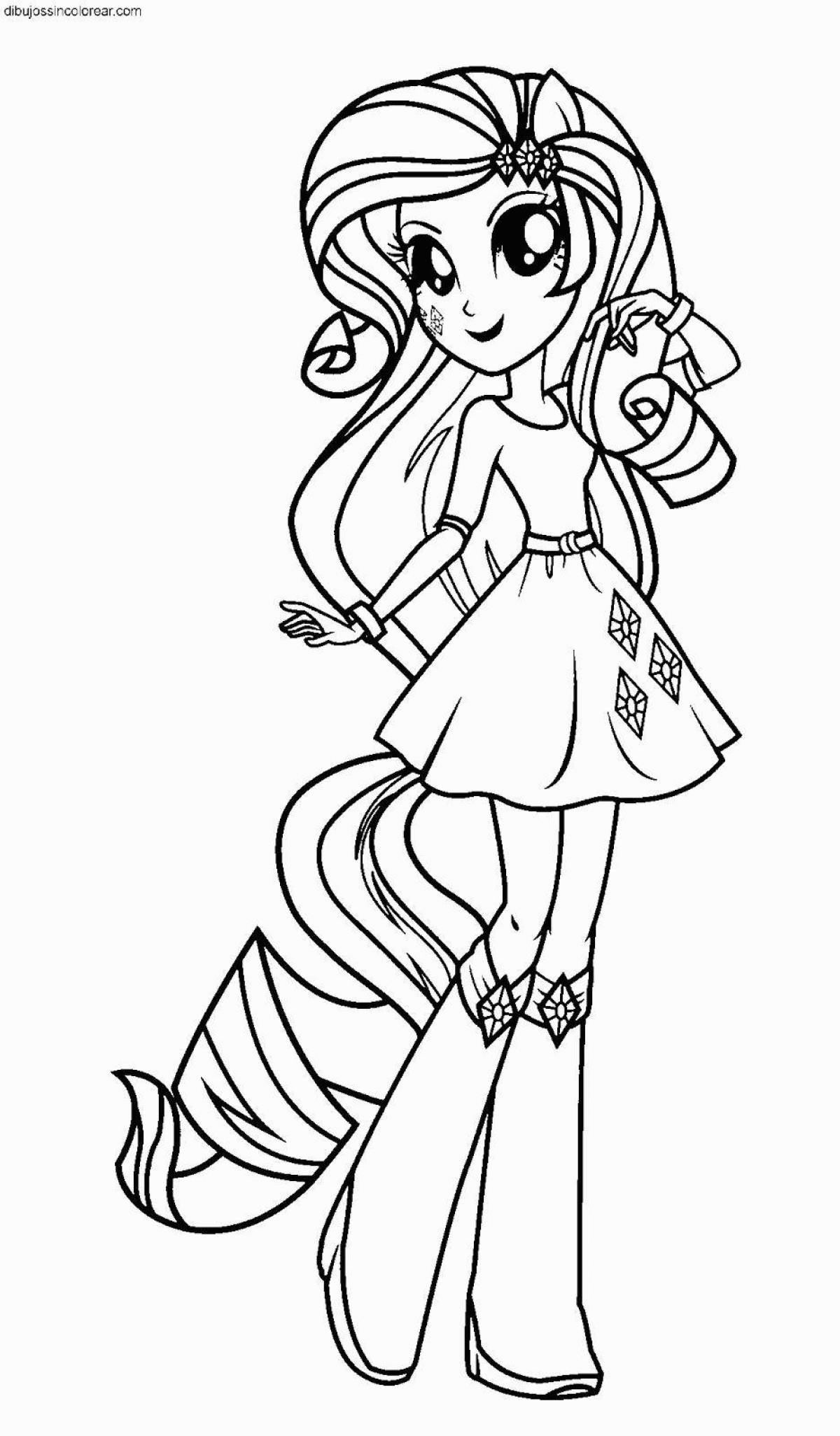 Elegant fluttershy coloring book