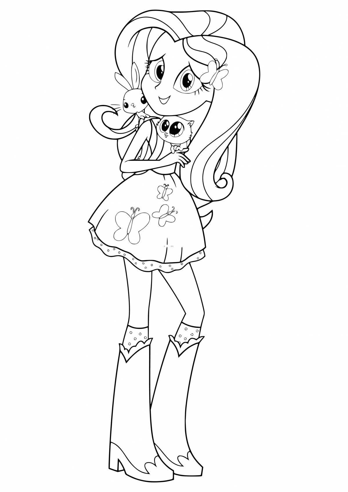 Fluttershy glamorous coloring book