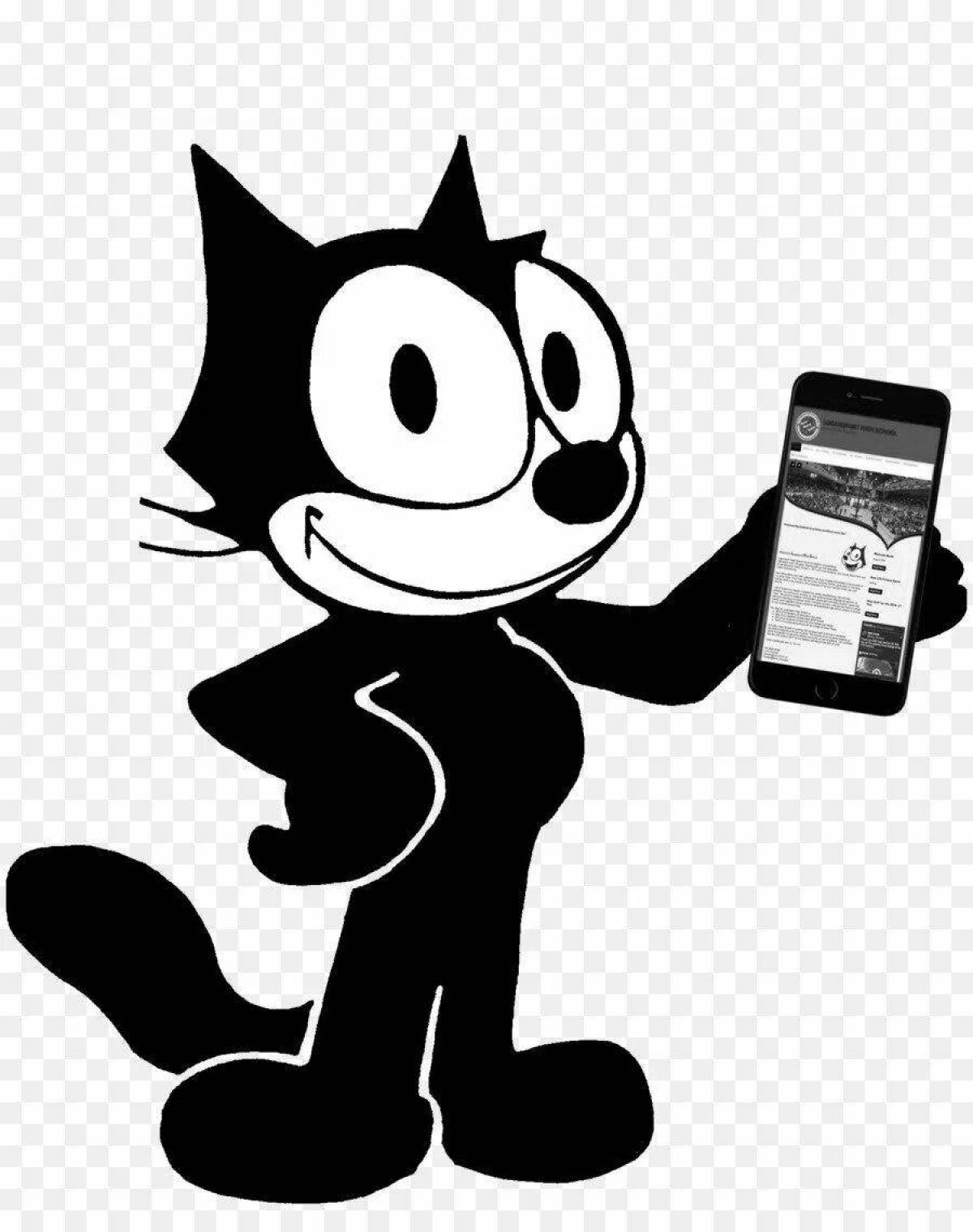 Felix the cat coloring page
