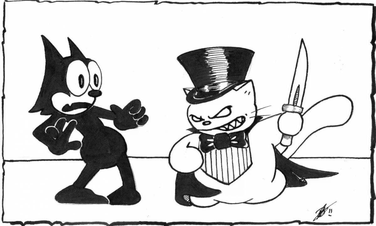 Felix the cat coloring page