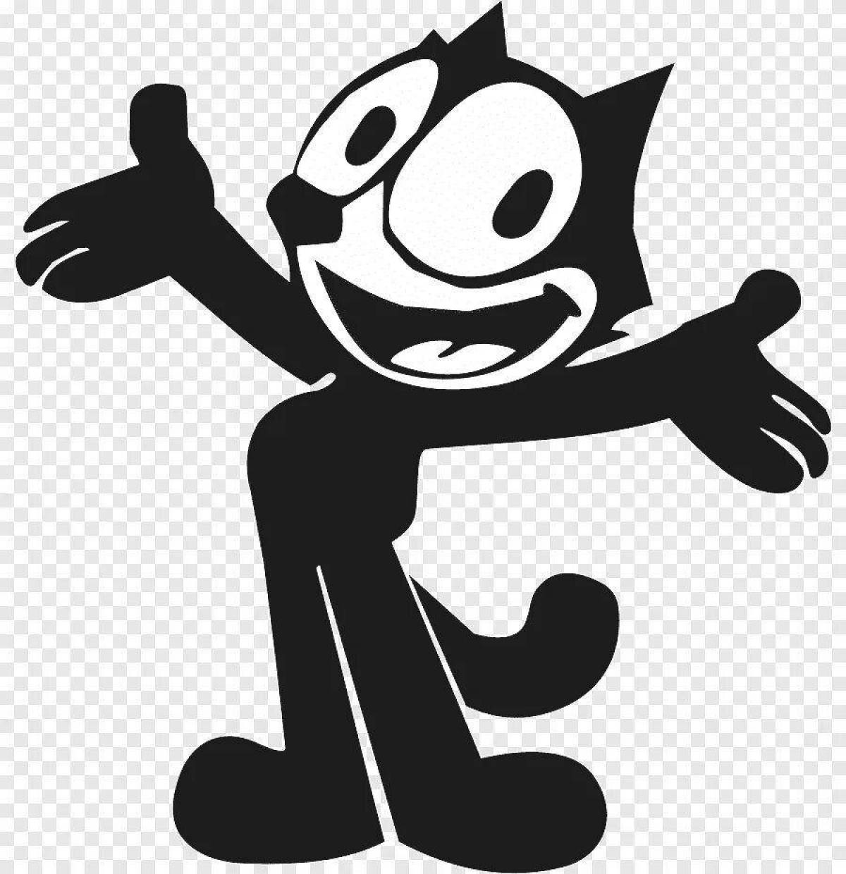 Animated felix the cat coloring page