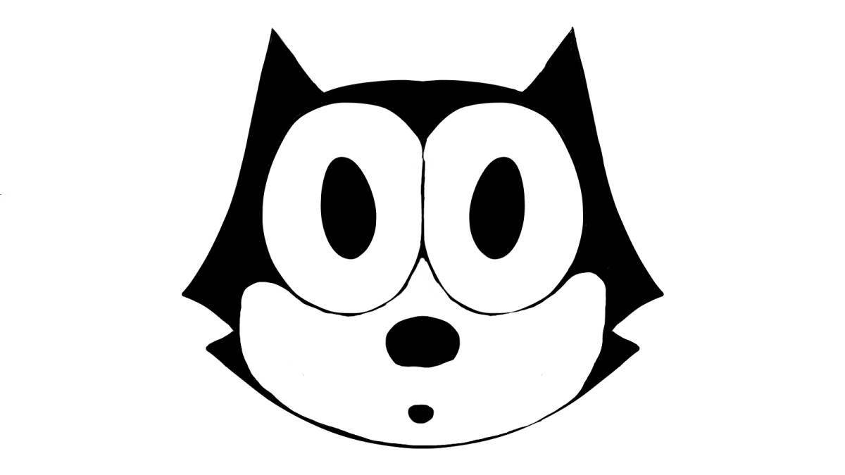 Felix the cat's adorable coloring page