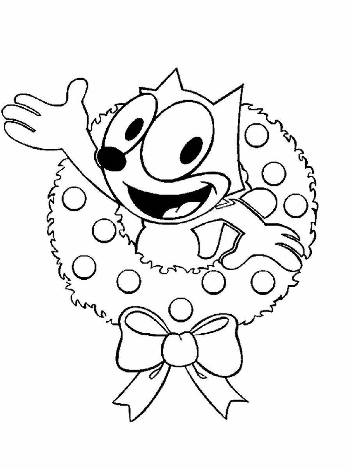 Felix the cat glowing coloring page