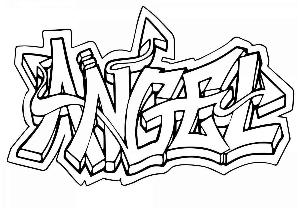 Intricate graffiti coloring page