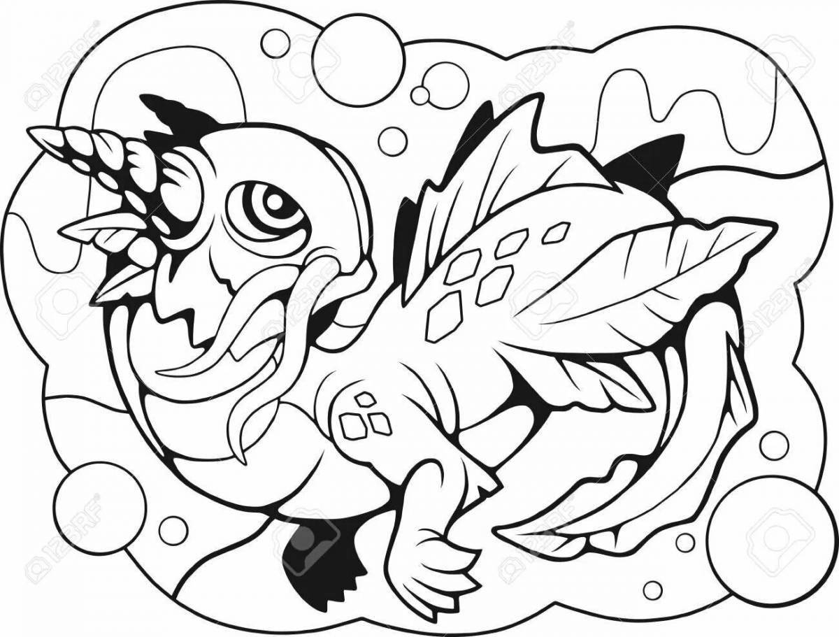 Coloring majestic water dragon