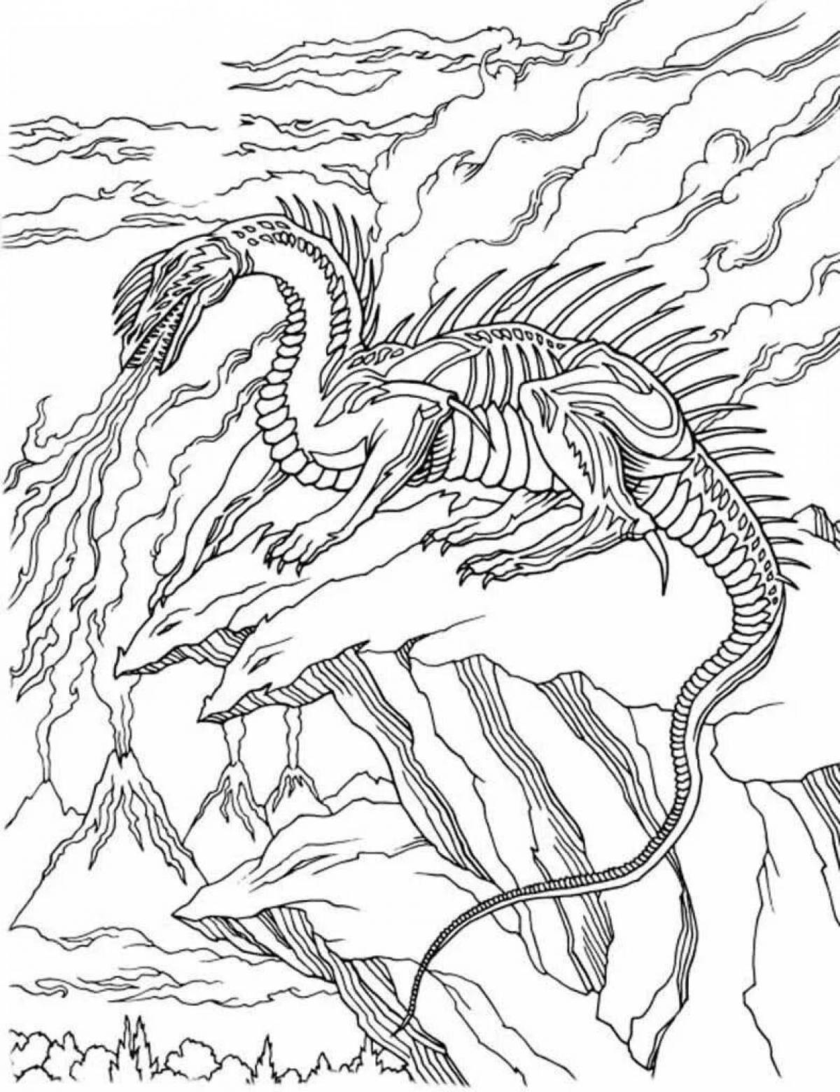 Great water dragon coloring book