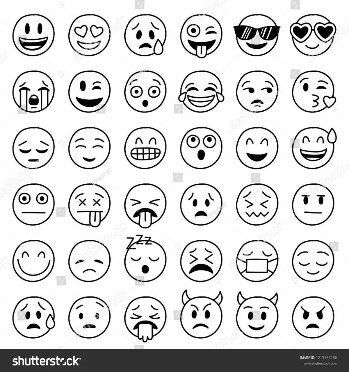 Lively coloring page current emoticon