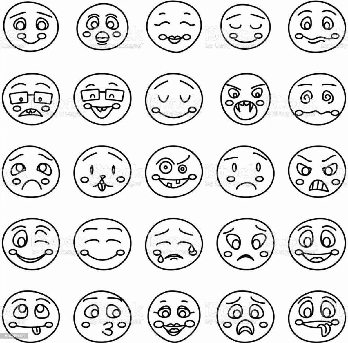 Smiling coloring current emoticon