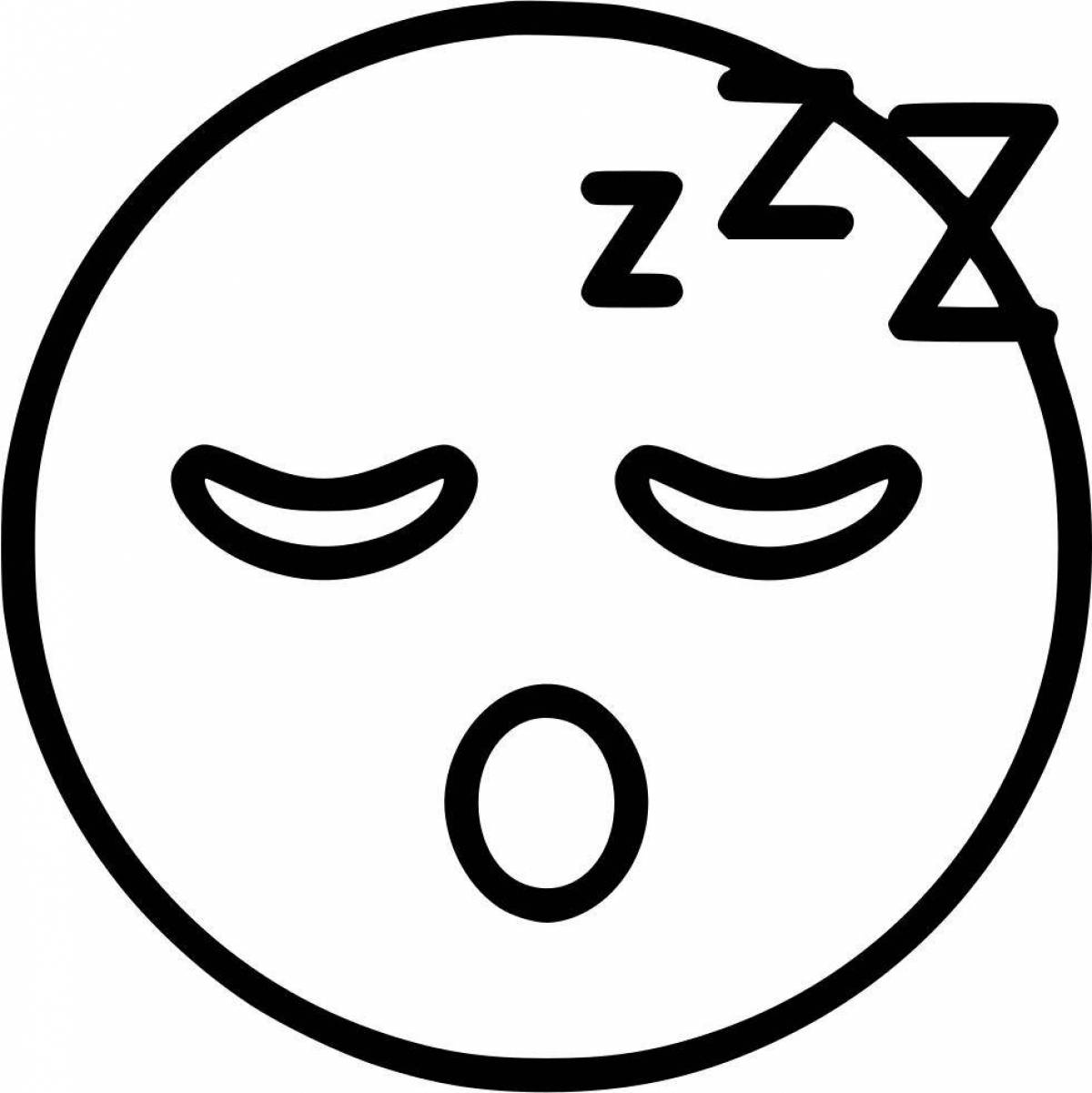 Gleeful coloring page current emoticon
