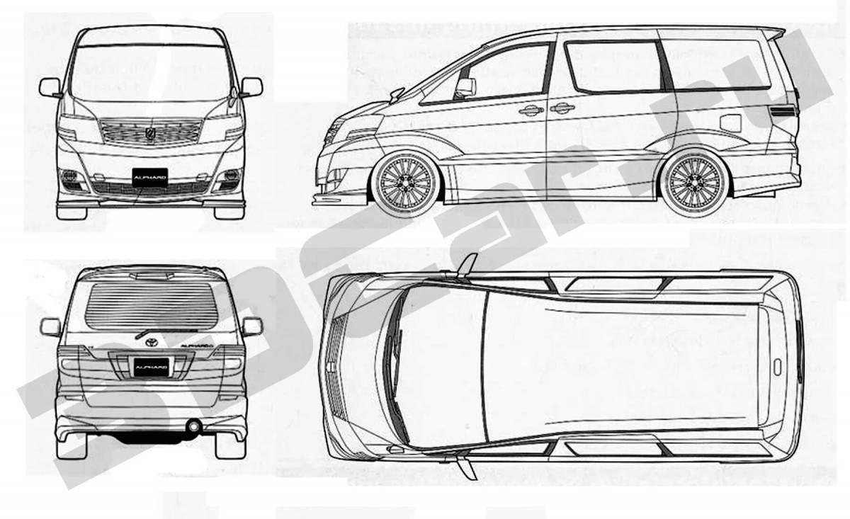Attractive coloring toyota alphard