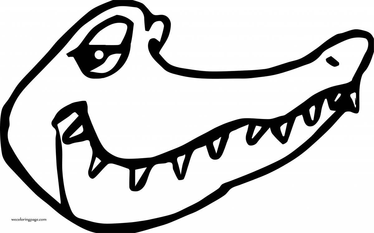 Раскраска яркая маска крокодила