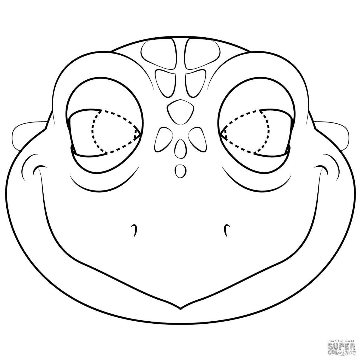Раскраска маска веселого крокодила