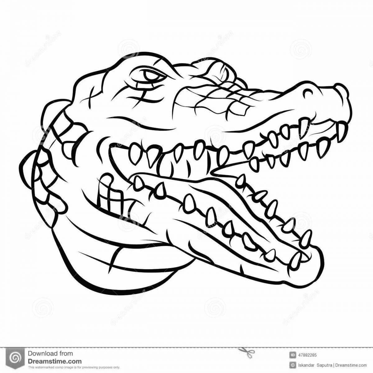 Захватывающая раскраска маска крокодила