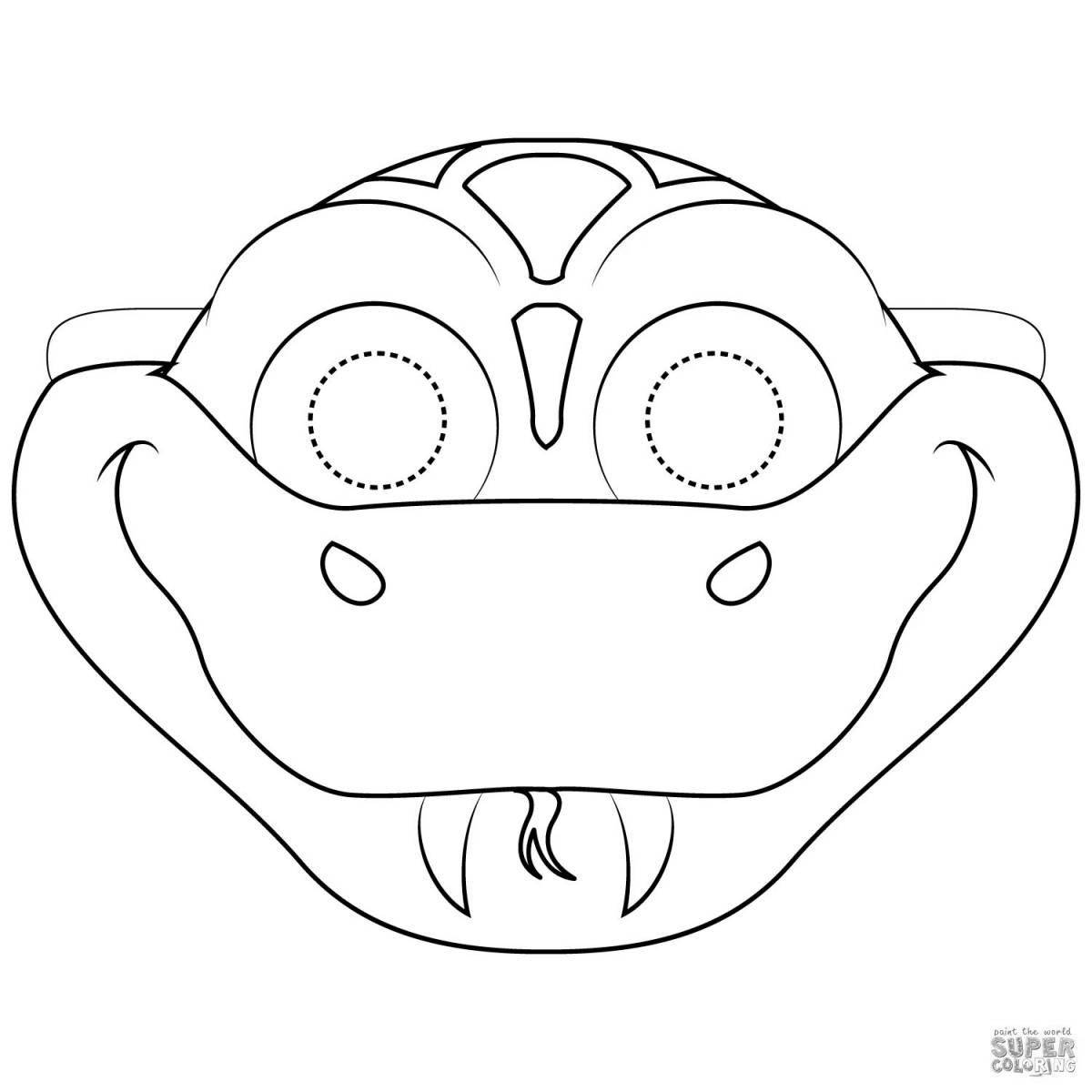 Gorgeous crocodile mask coloring page