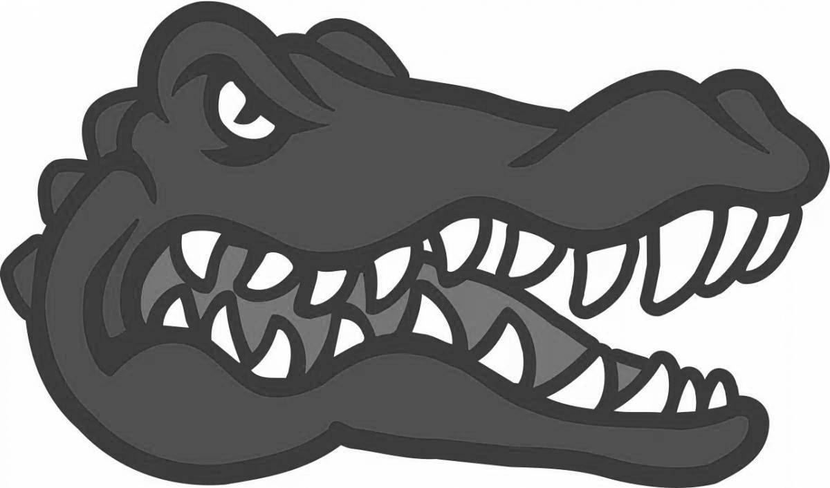 Очаровательная маска крокодила раскраска