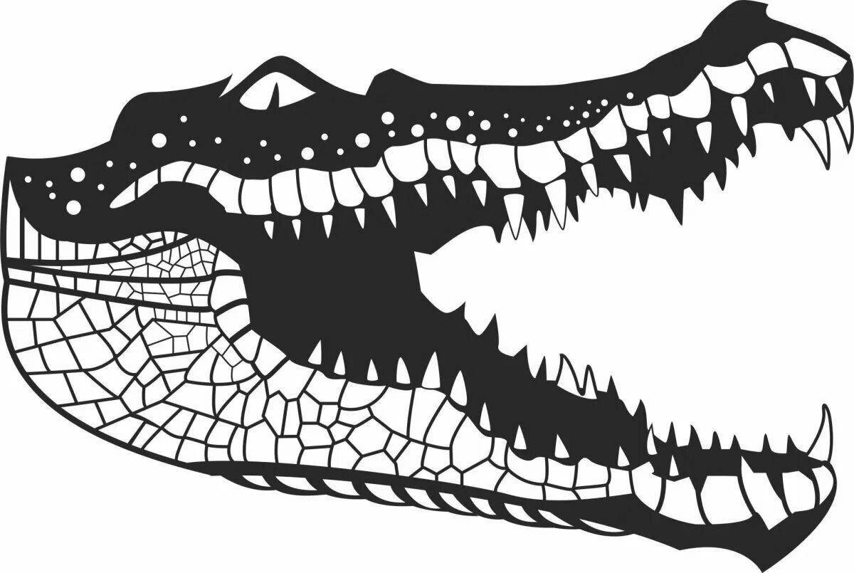 Coloring page adorable crocodile mask