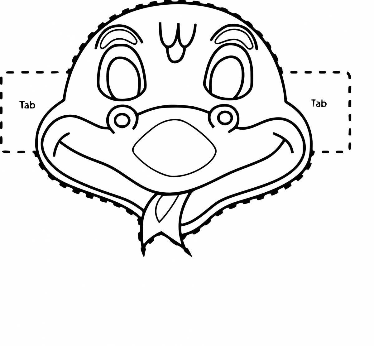 Sweet crocodile mask coloring page