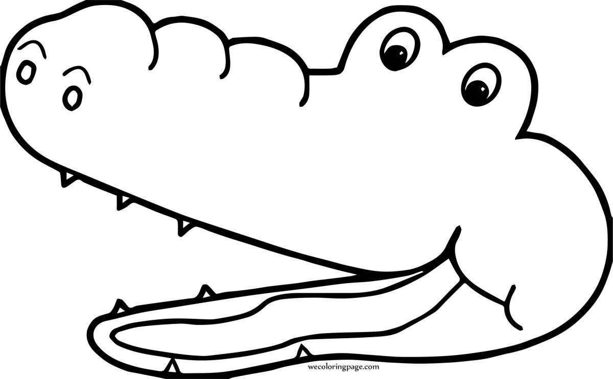 Fancy crocodile mask coloring page