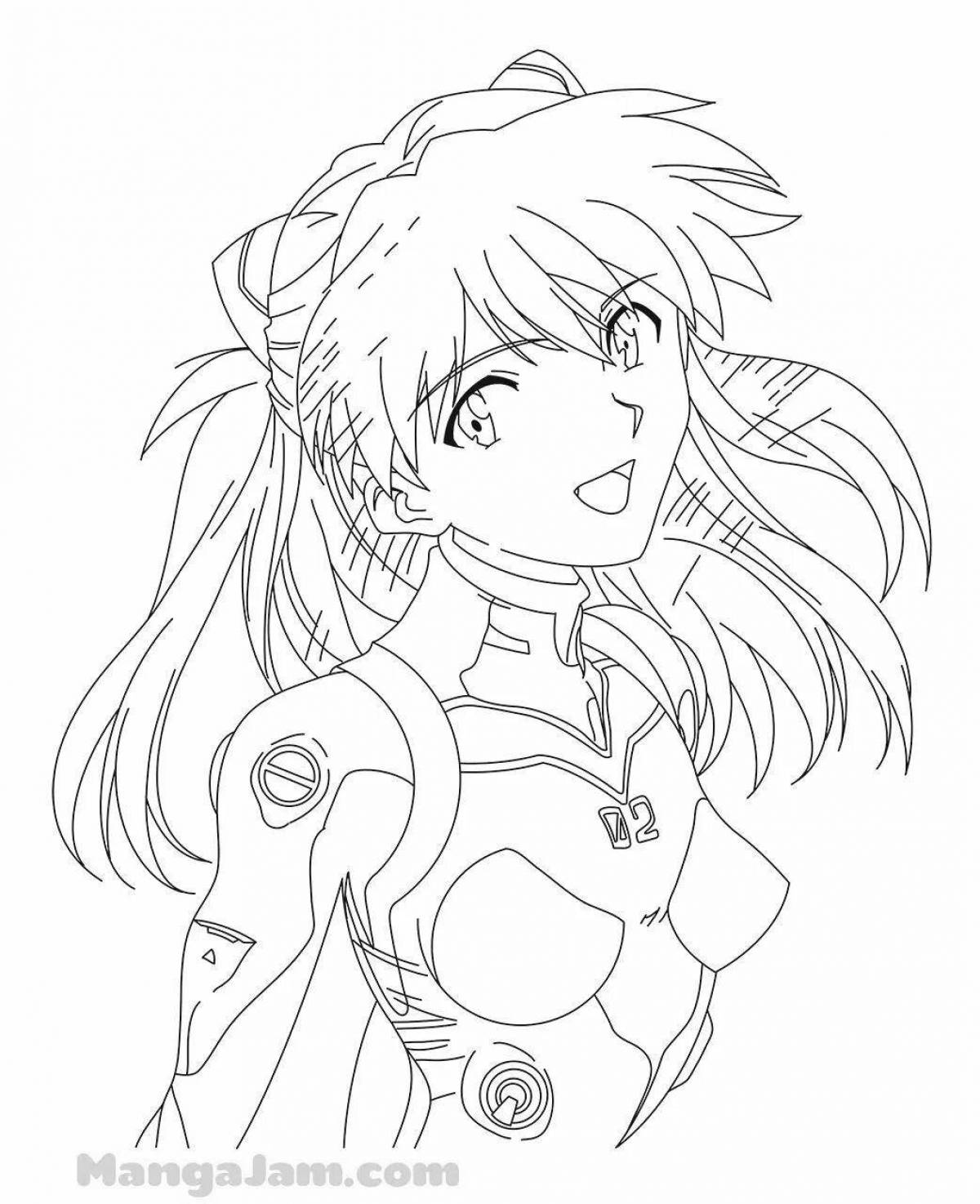 Aska langley's colorful coloring page