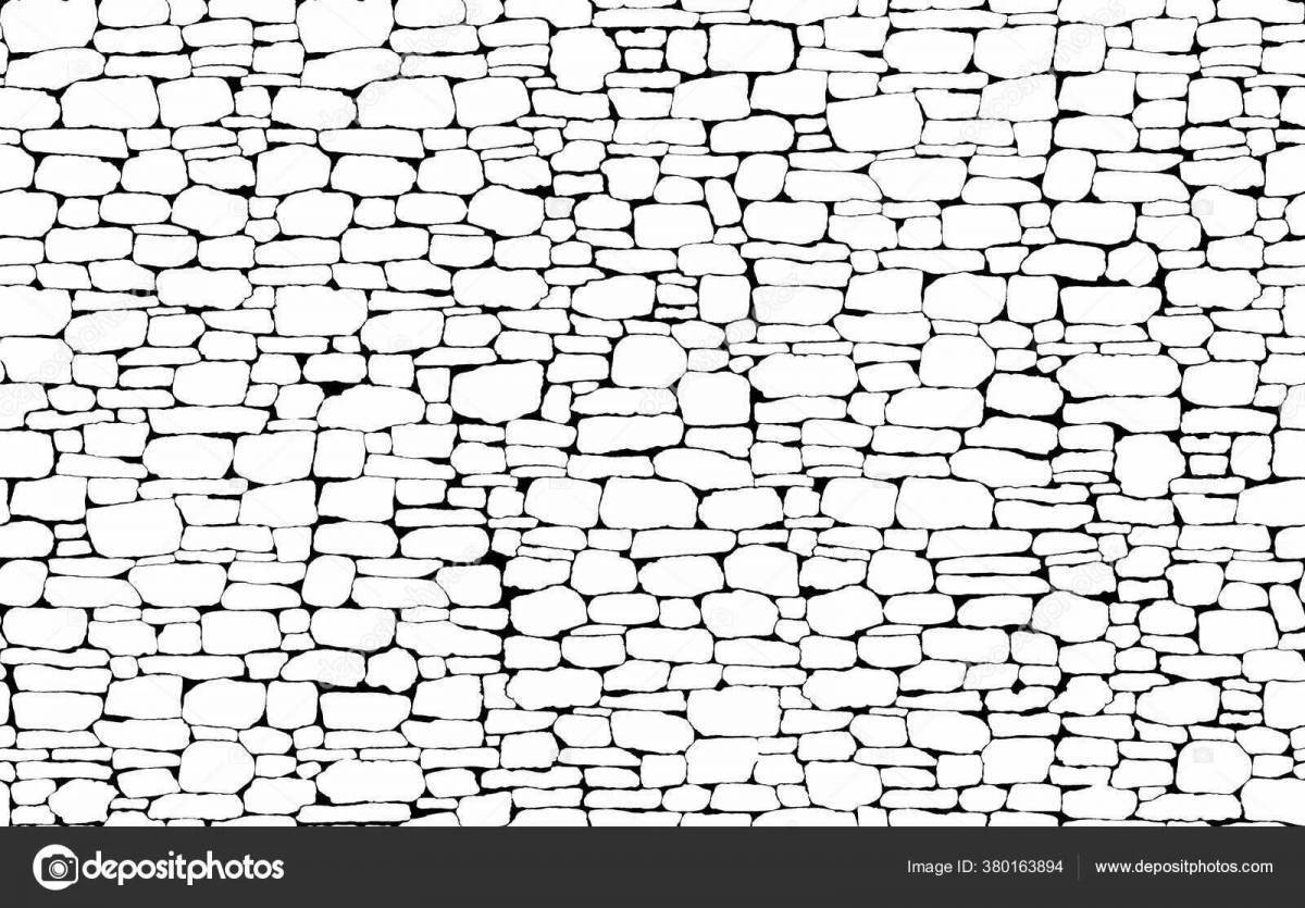 Gorgeous stone wall coloring page