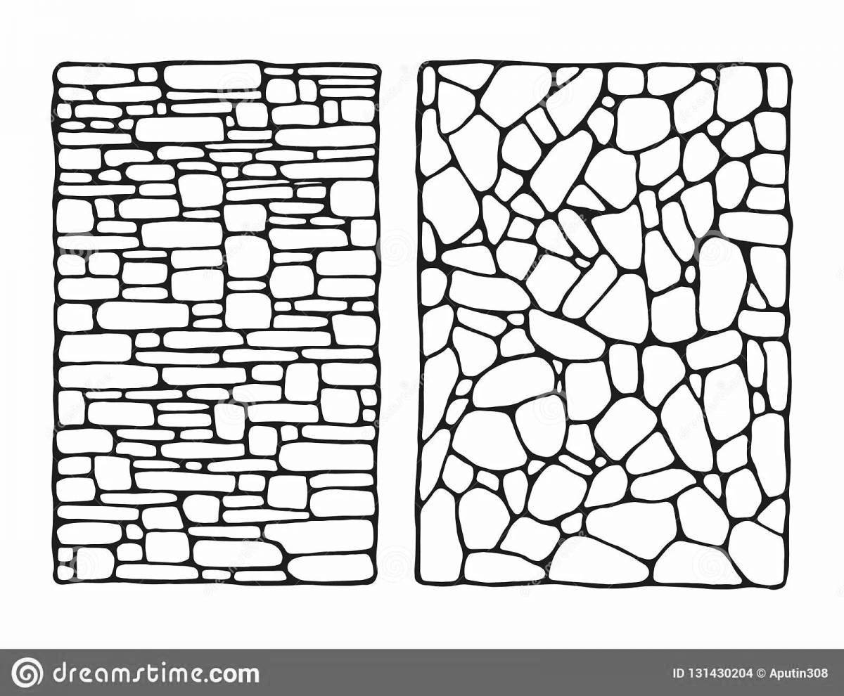 Photo Great stone wall coloring page