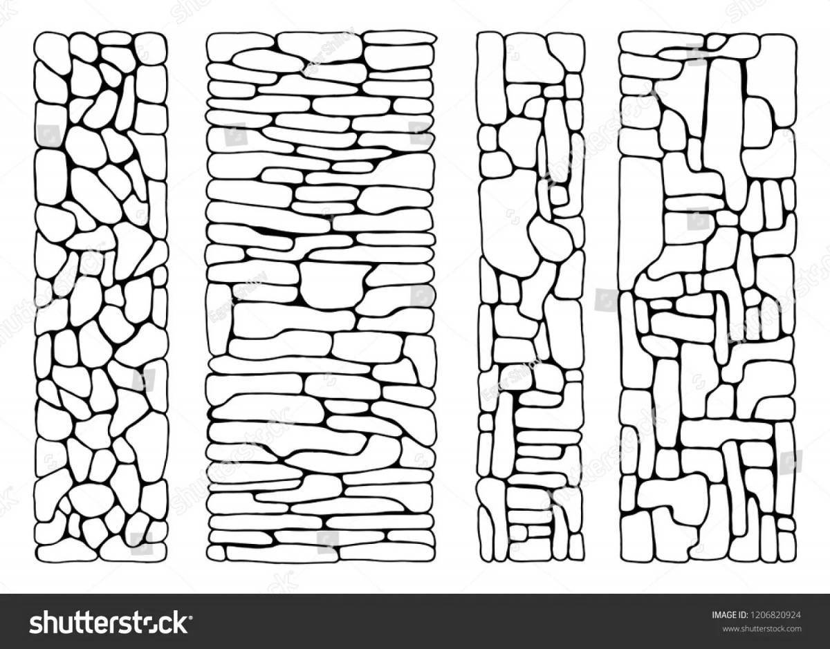 Great stone wall coloring page