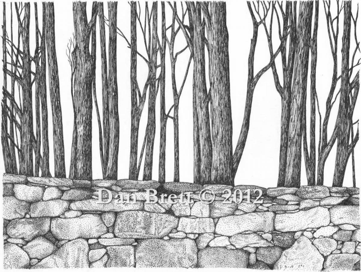 Awesome stone wall coloring page