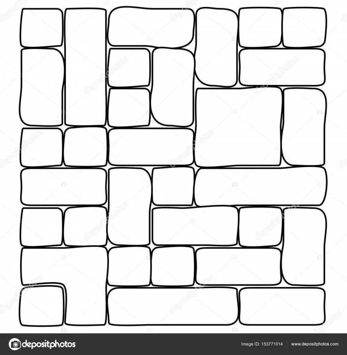 Shining stone wall coloring page