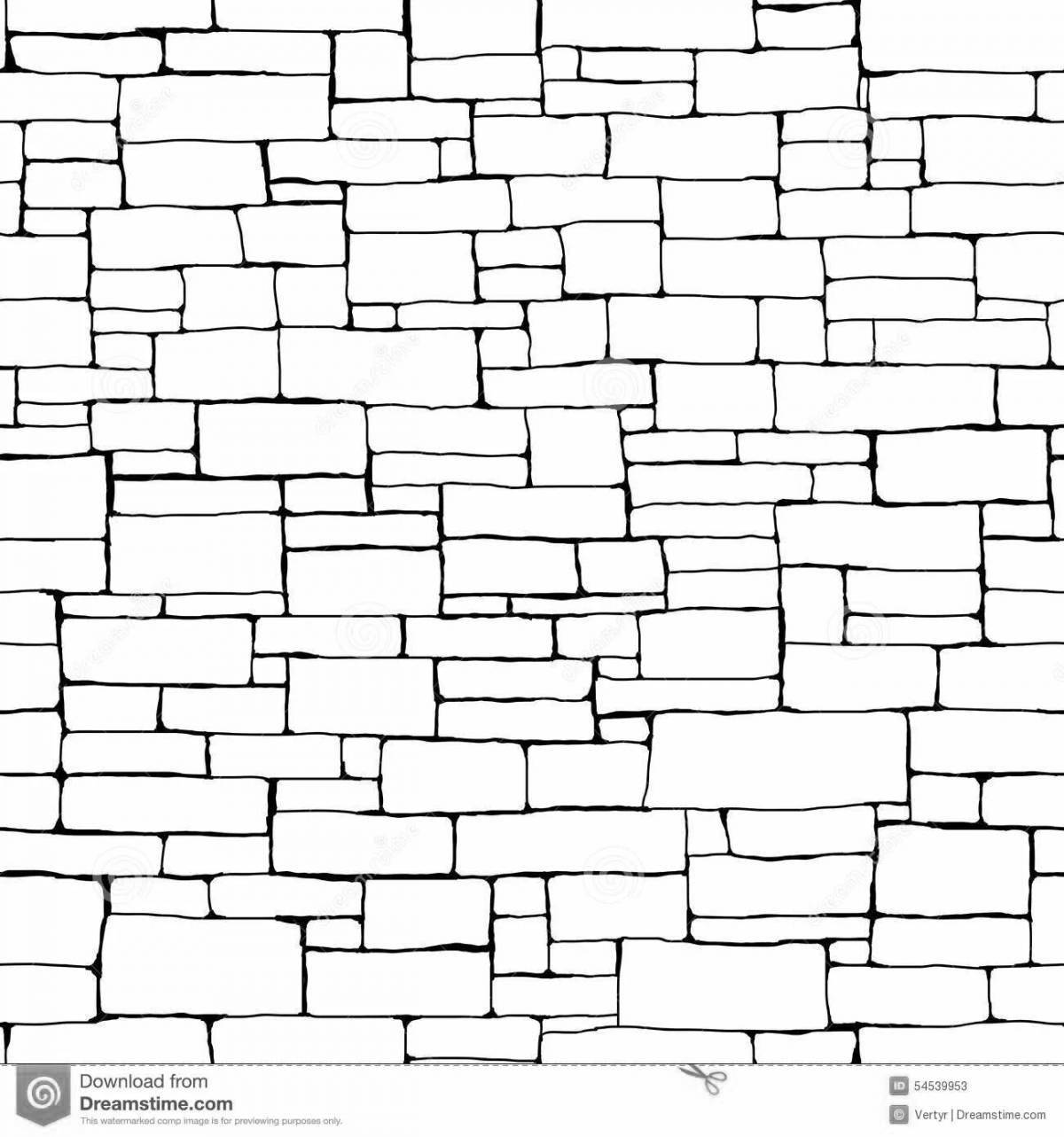 Coloring page dazzling stone wall