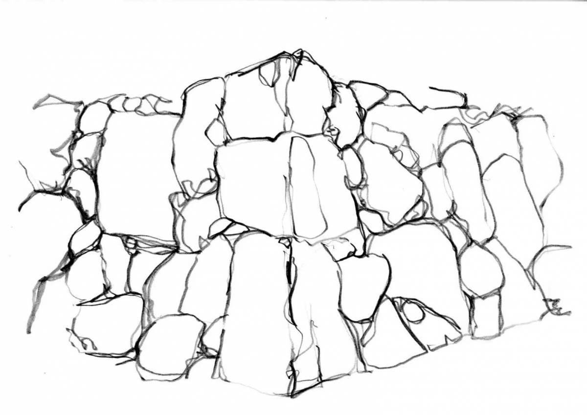 Flawless Stone Wall coloring page