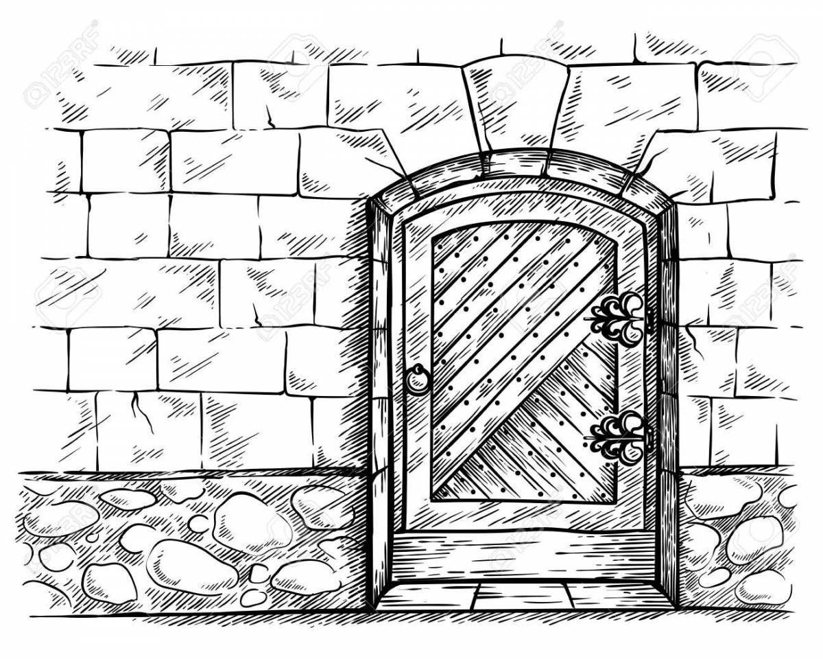Cleaned stone wall coloring page