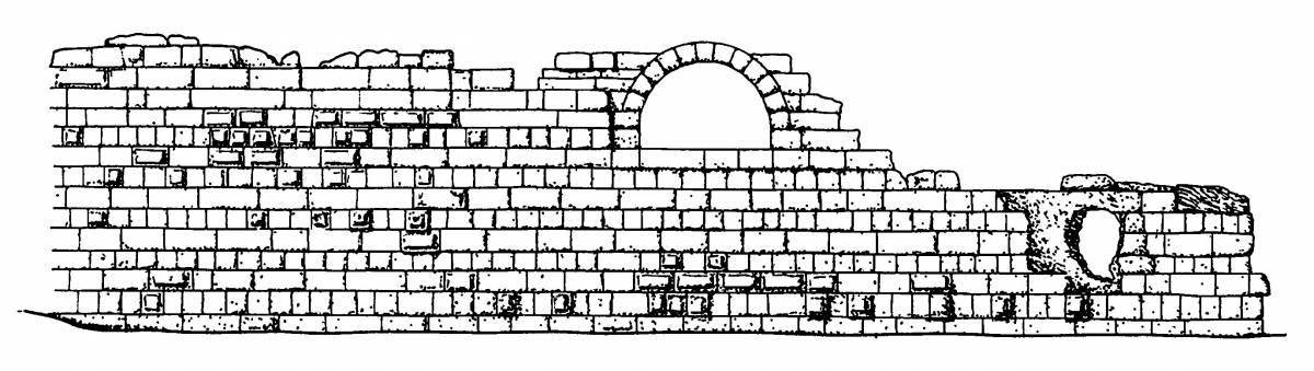 Coloring page gorgeous stone wall