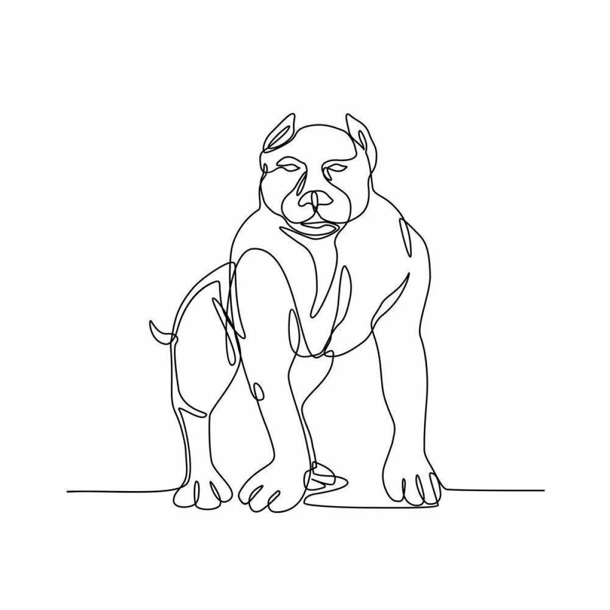 Coloring page elegant american bully
