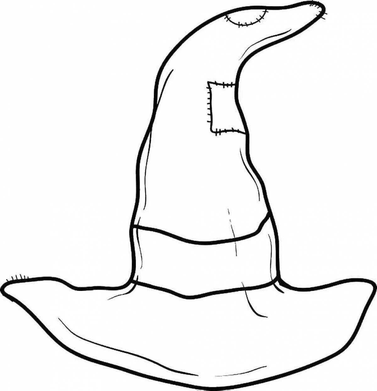 Coloring page mystical wizard hat
