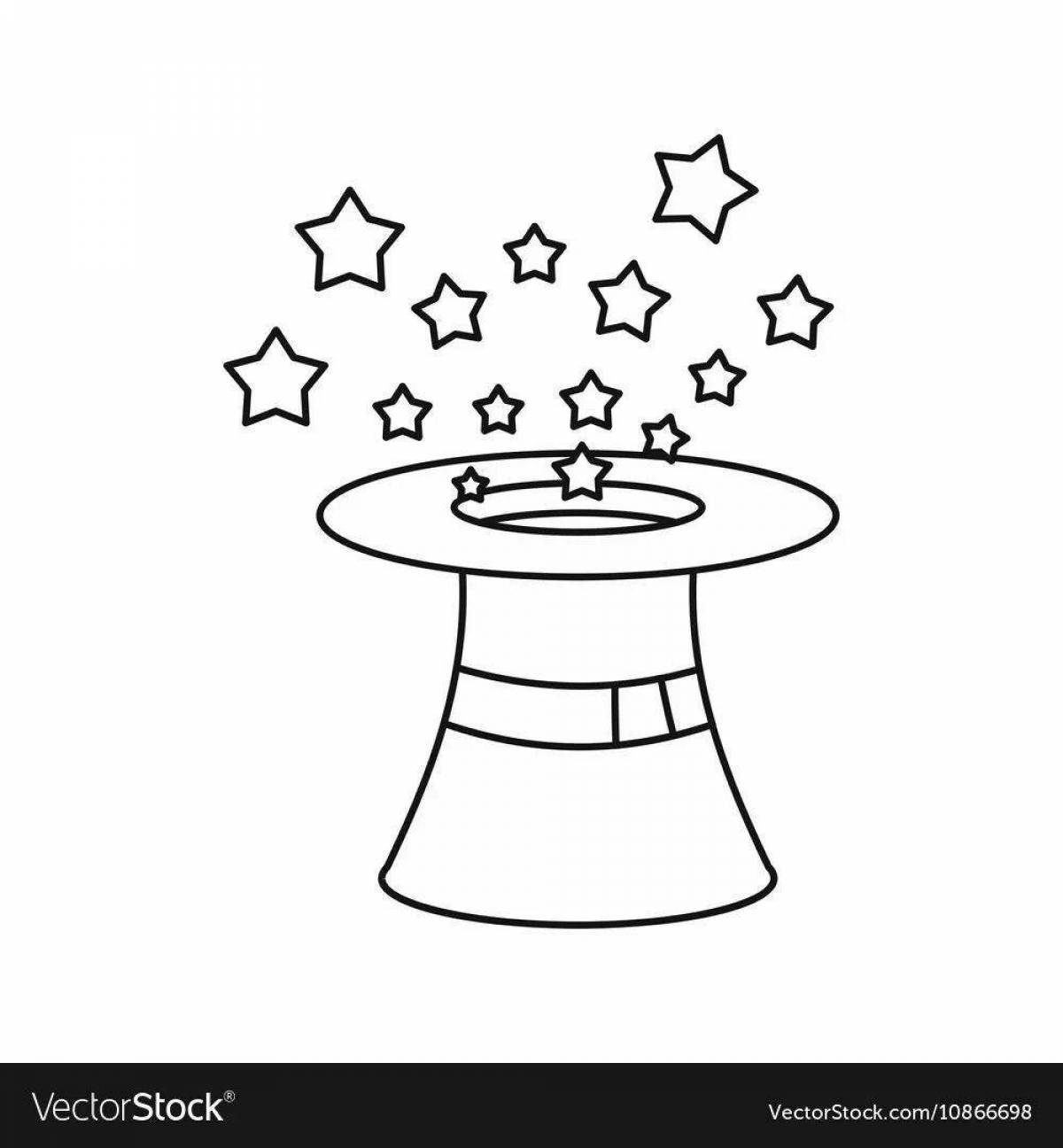 Fancy wizard hat coloring page