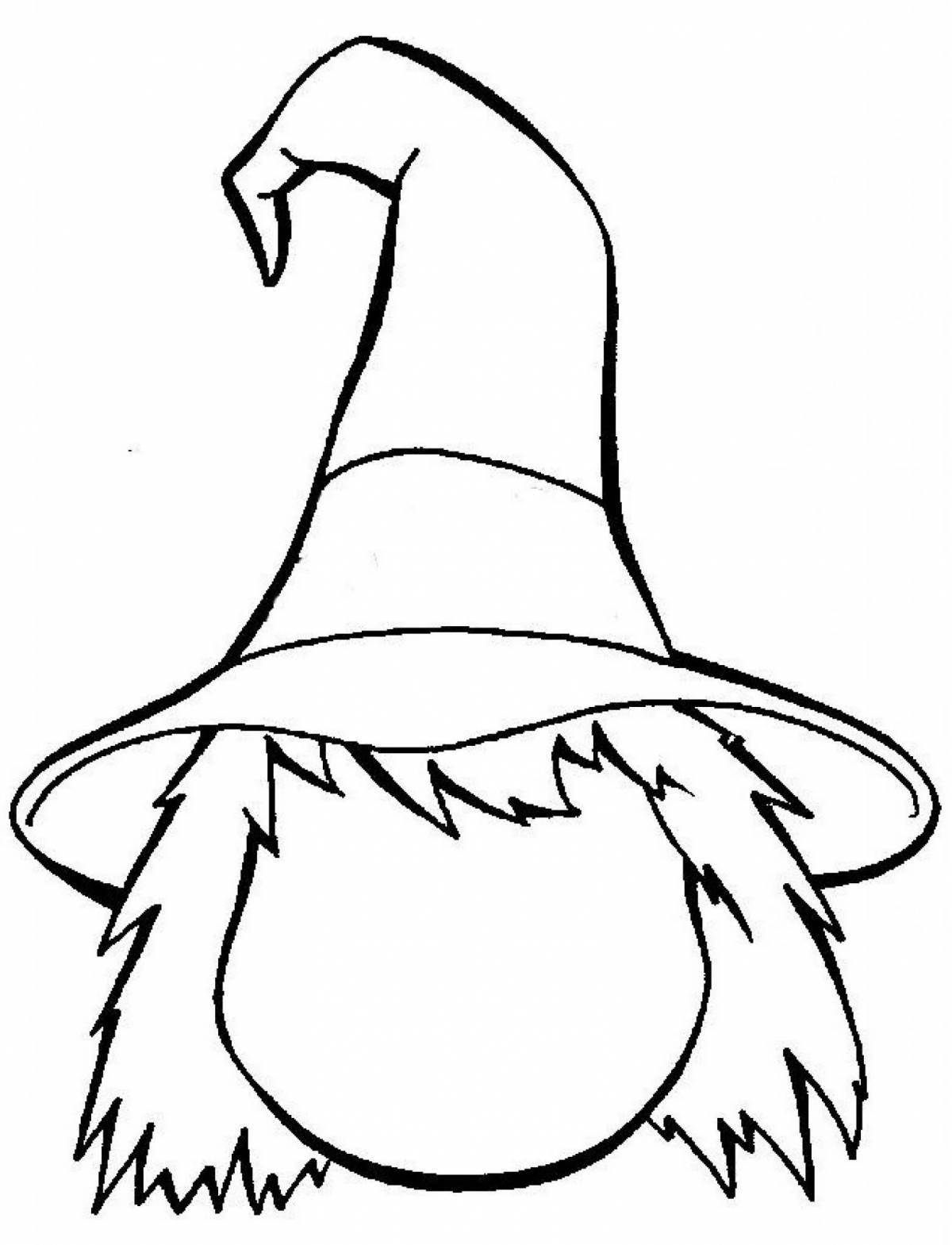 Charming wizard's hat coloring page