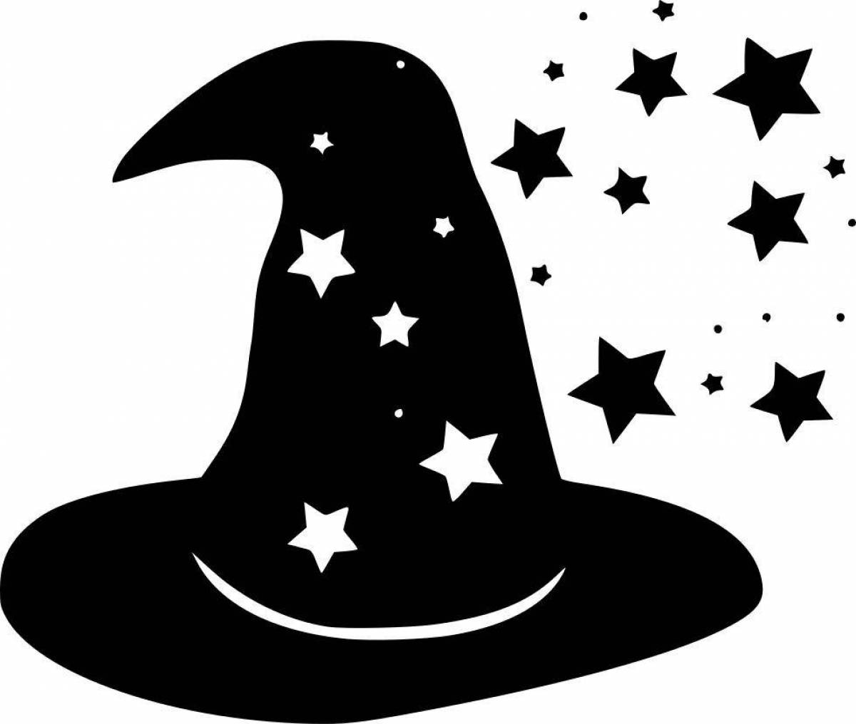 Coloring page elegant wizard hat
