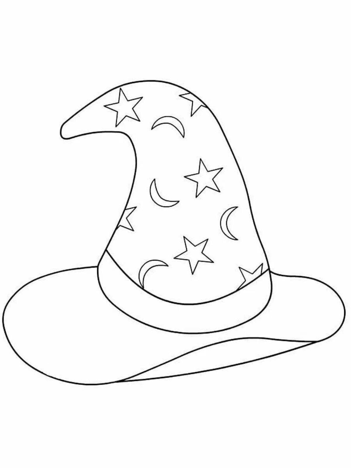 Coloring page deluxe wizard hat
