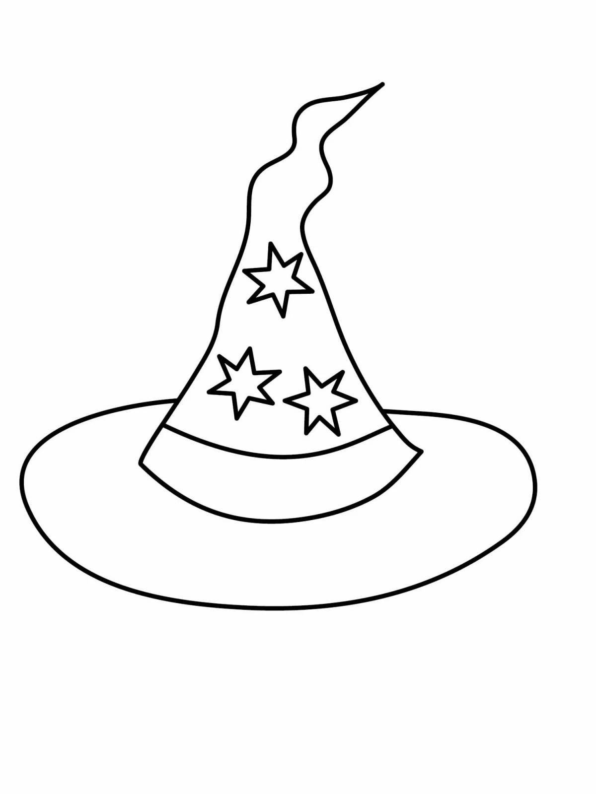 Coloring page playful wizard hat