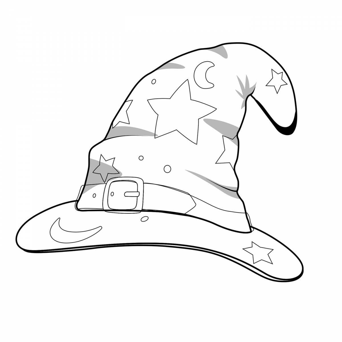 Fine wizard hat coloring page