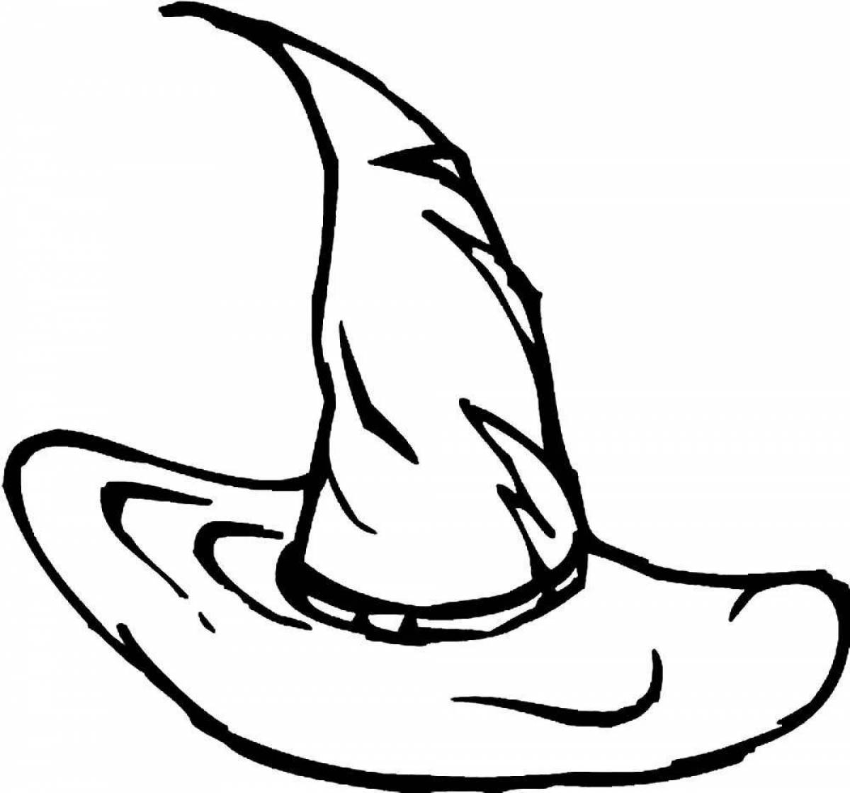 Sorcerer's glittering hat coloring page