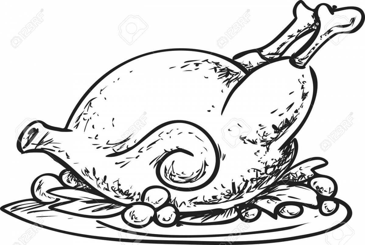 Appetizing chicken food coloring page