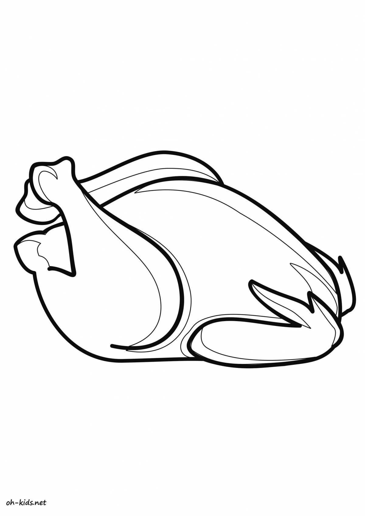 Inviting chicken food coloring page