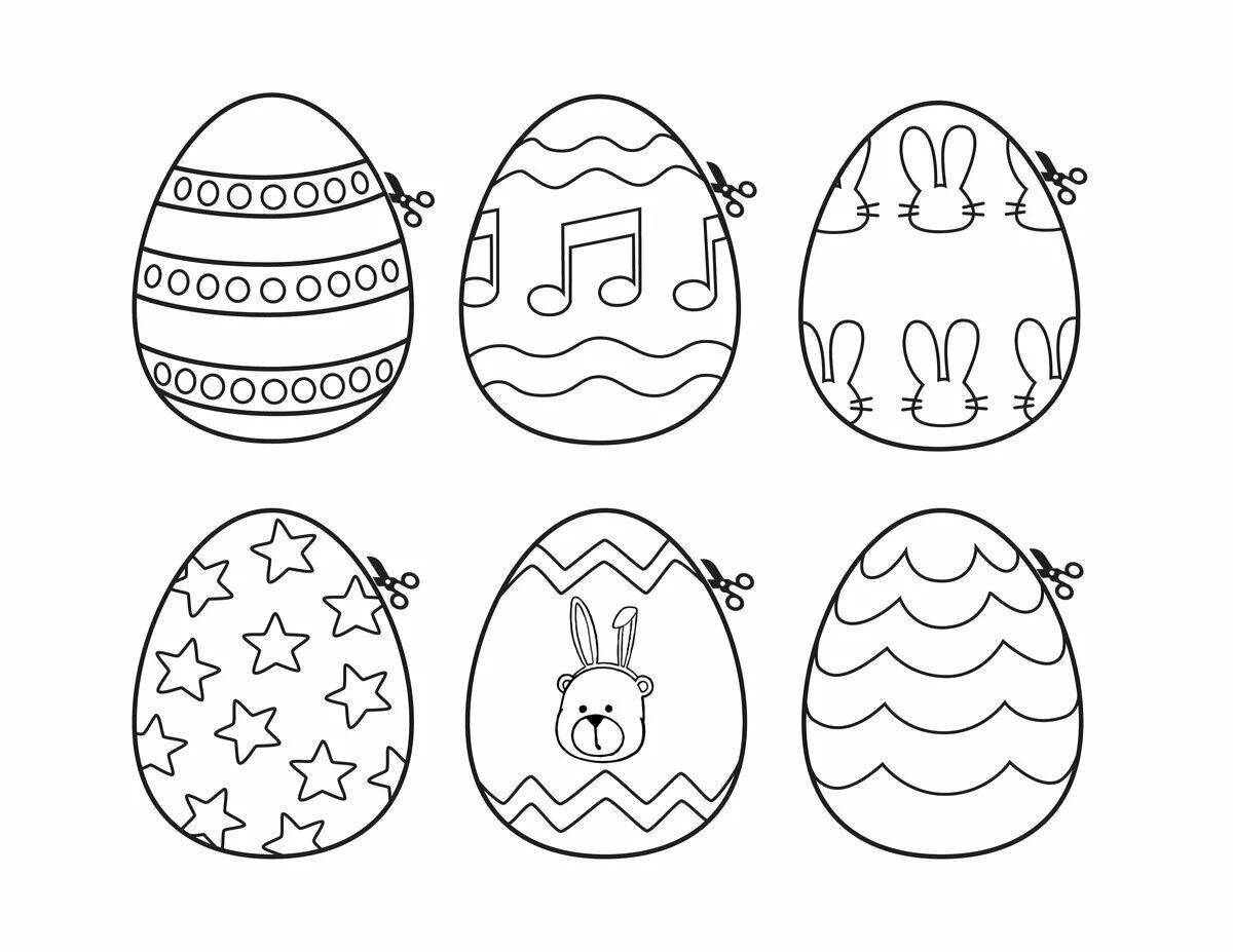 Colorful kinder egg coloring page