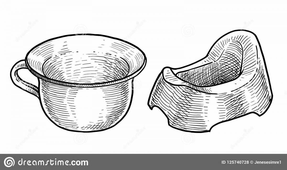 Цветной детский горшок-раскраска