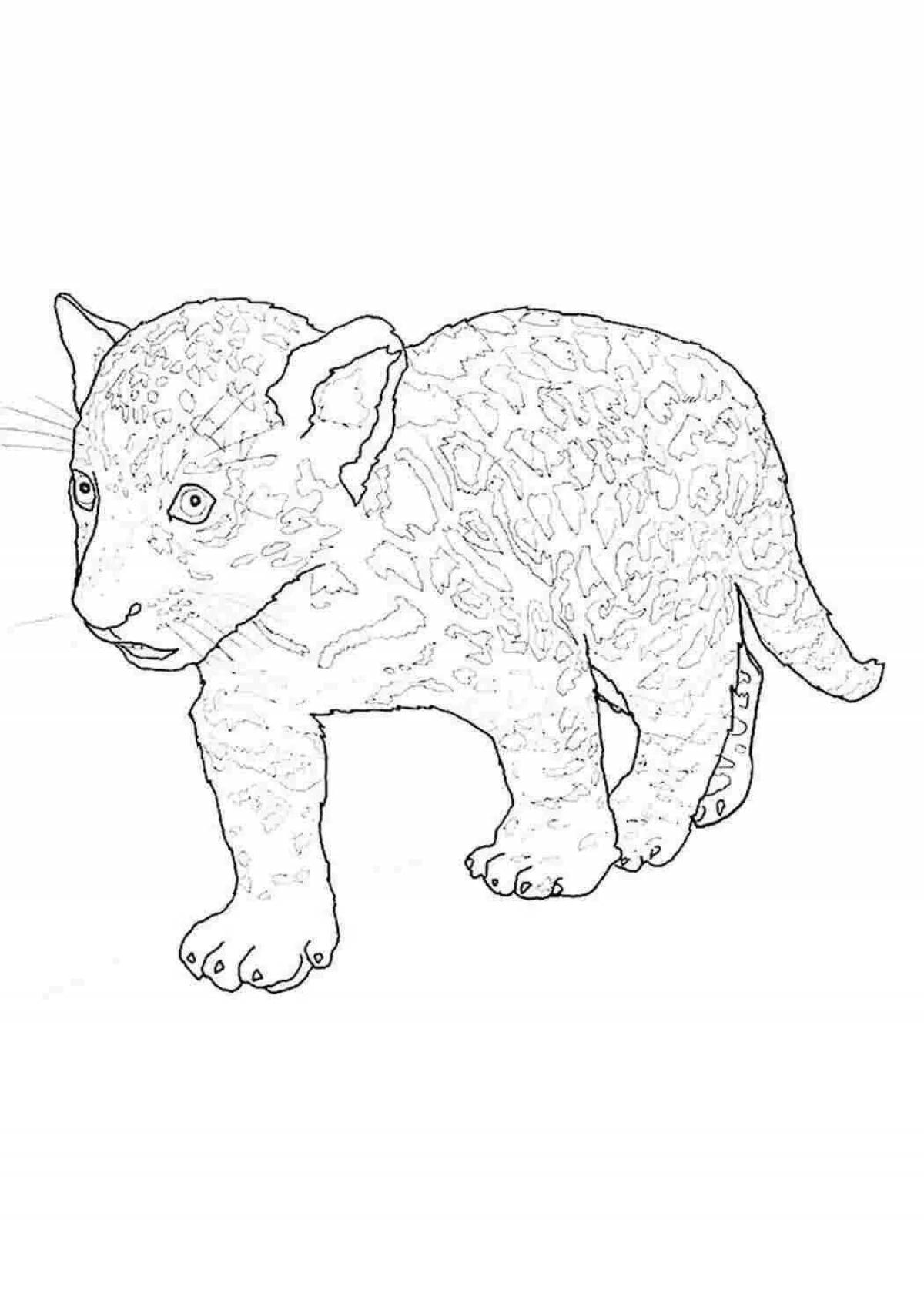 Charming jaguar coloring page