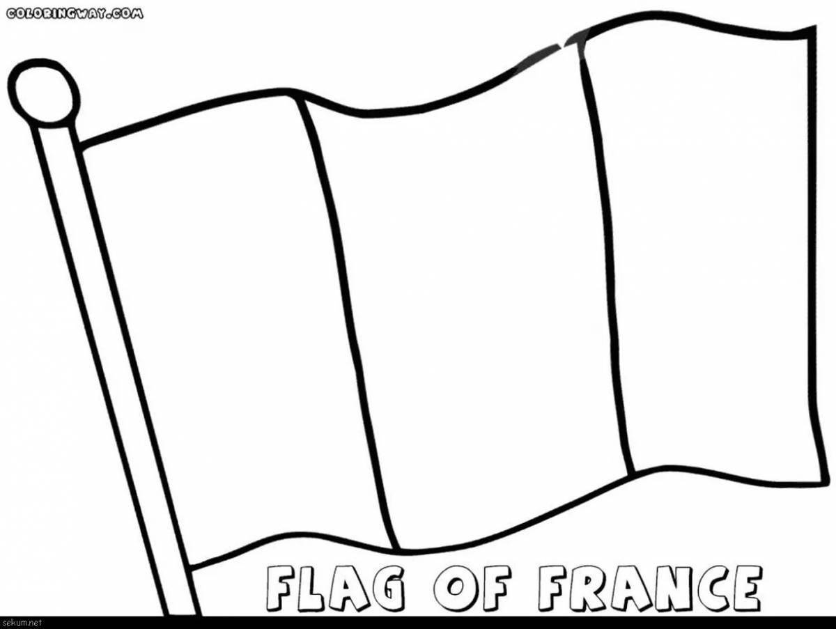 Attractive tricolor flag coloring page